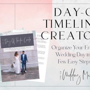 Day-Of Timeline Creator - Printable Wedding Planner, Wedding Planning Book, Digital Wedding Planner, Wedding Planner Download
