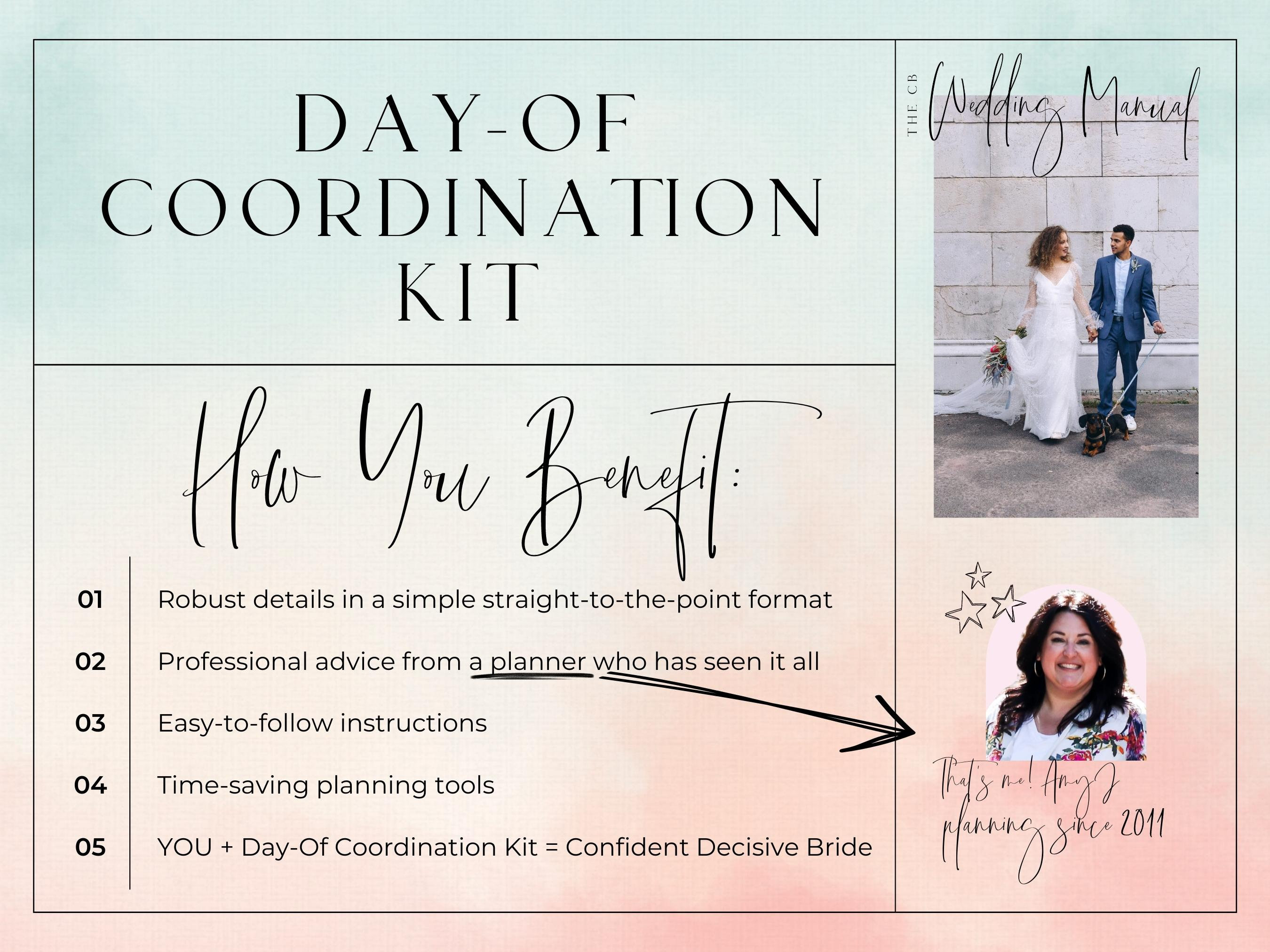 Dayof Coordination Kit Printable Wedding Planner, Wedding Planning Book, Digital Wedding