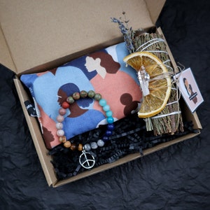 CHAKRA BALANCING Kit | Self Love Gift | Help with Balancing Chakras | Gift contains Chakra Bracelet, Pine Sage, Lavender Pillow Handmade