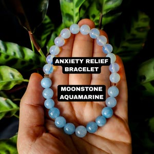 ANXIETY RELIEF BRACELET – Moonstone & Aquamarine | Intuition  Emotional Healing – Calming Crystal Jewelry for Women