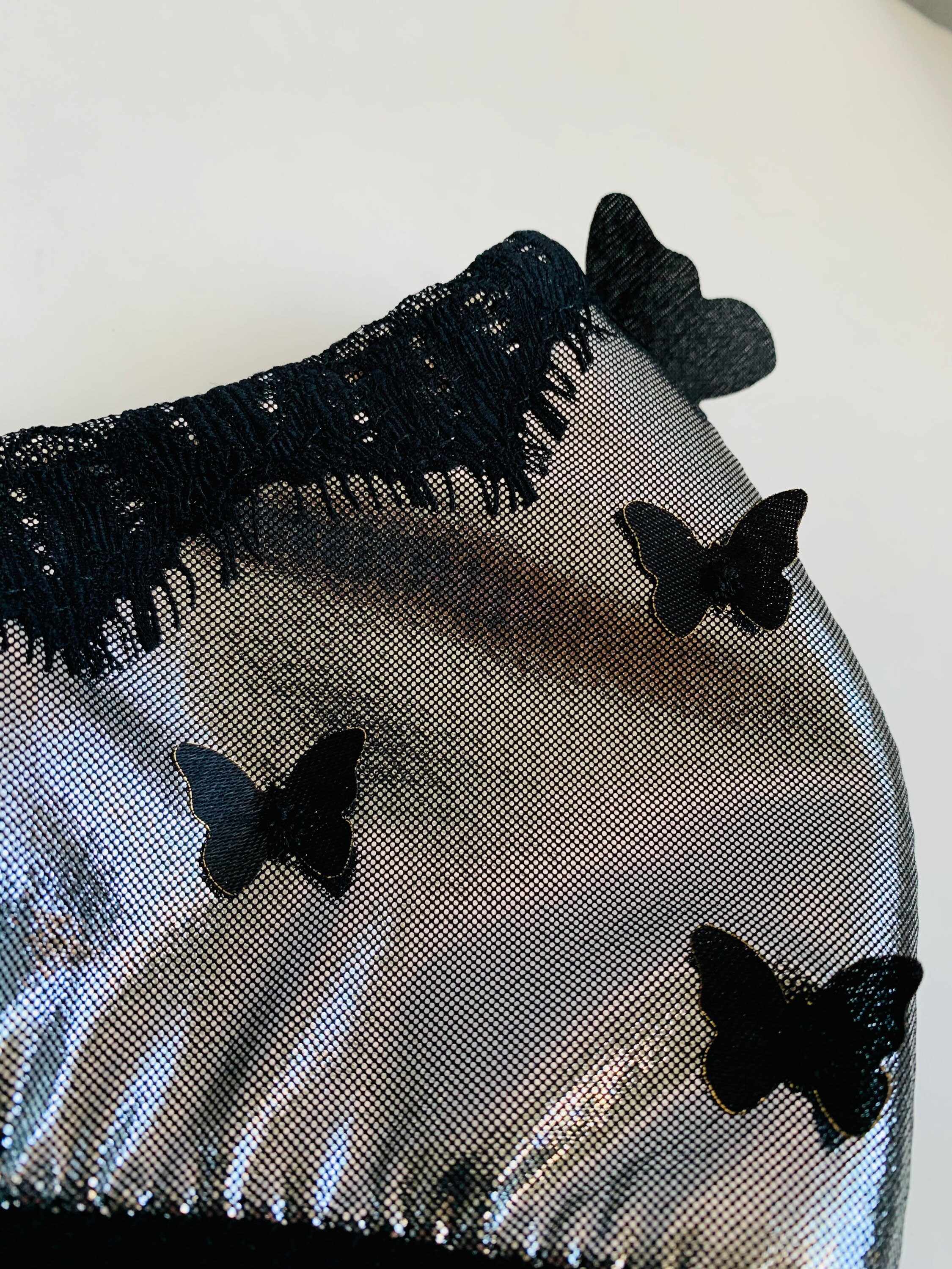 Metallic Face Mask Shiny Face Mask With Butterflies Unique Etsy