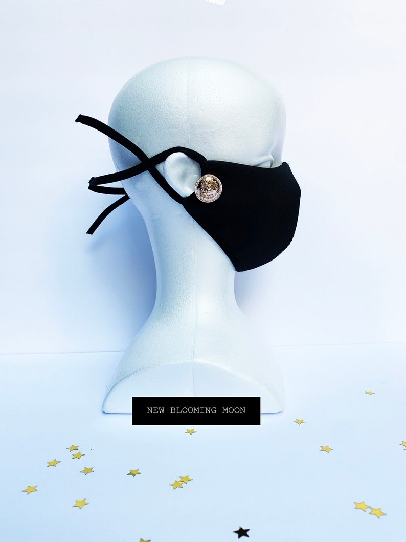 Luxury Face Mask Designer Mask With Gold Buttons Etsy