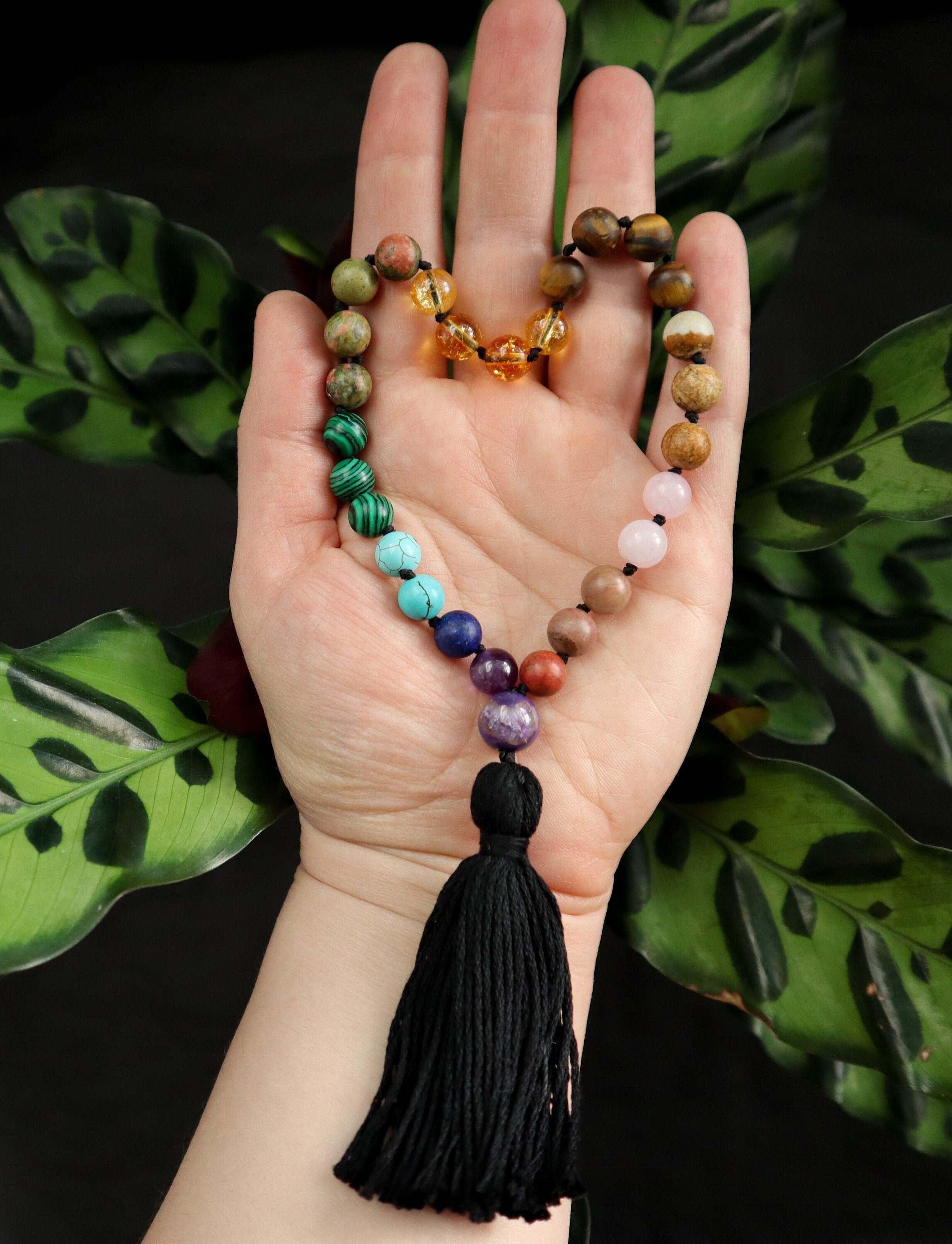 Pocket Mala, Mini Mala, Kids Mala Beads, Worry Beads, Pocket Fidget Beads,  27 Bead Mala, Affirmation Beads, Meditation Beads, Touchstone 