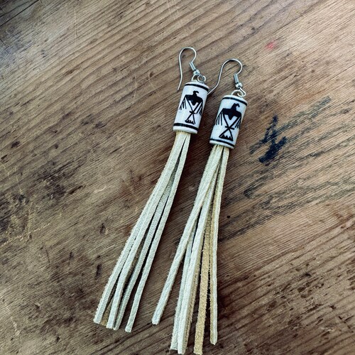 Thunderbird Leather Earrings