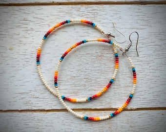 Beaded Sunset Hoops