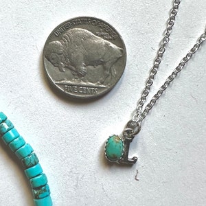 Initial Turquoise Stone Necklace