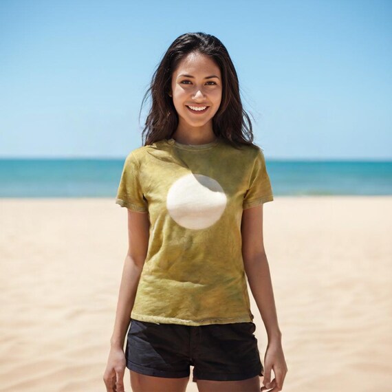 Hand-Dyed Full Moon Organic Cotton Tee: Slow Fashion Shirt