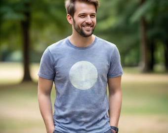 Hand-Dyed Full Moon Organic Cotton Tee: Indigo Natural Dye
