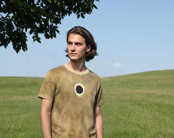 Eclipse - Hand-dyed organic cotton t-shirts, Natural dye one-of-a-kind, Festival clothing, Eco friendly indie brand