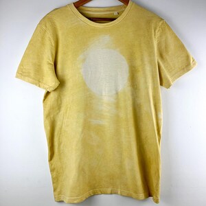Hand-Dyed Full Moon Organic Cotton Tee: Slow Fashion Shirt L US letter