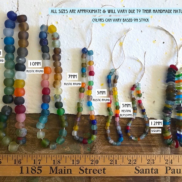 Beautiful HandCrafted Un-enhanced & Rare Color Mix Fair Trade Recycled Glass Beads