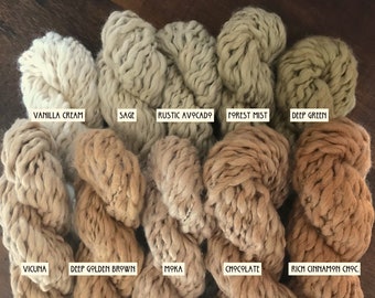 Ultra Soft & Lofty Pakucho Chunky Flamme Fair Trade Certified Organic Pima/Color Grown Cotton Yarn