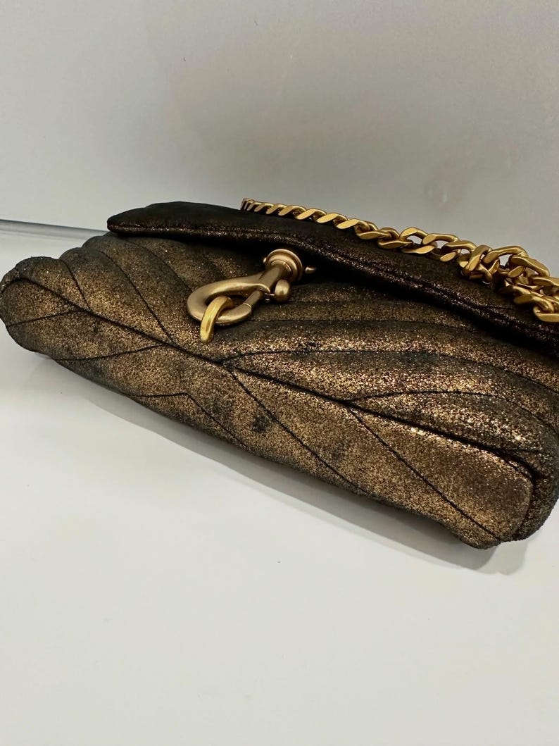 Rebecca Minkoff Edie Date Night Gold Quilted Crossbody image 8