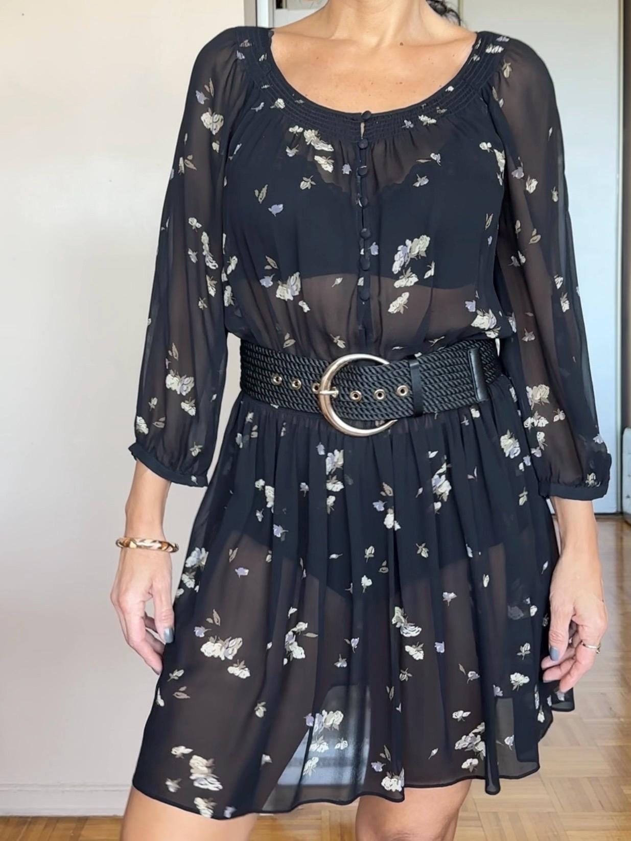 club monaco blue floral dress Club Monaco Kasienna Dress Navy Blue Floral Embroider Long Sleeve Sheath  Size 4