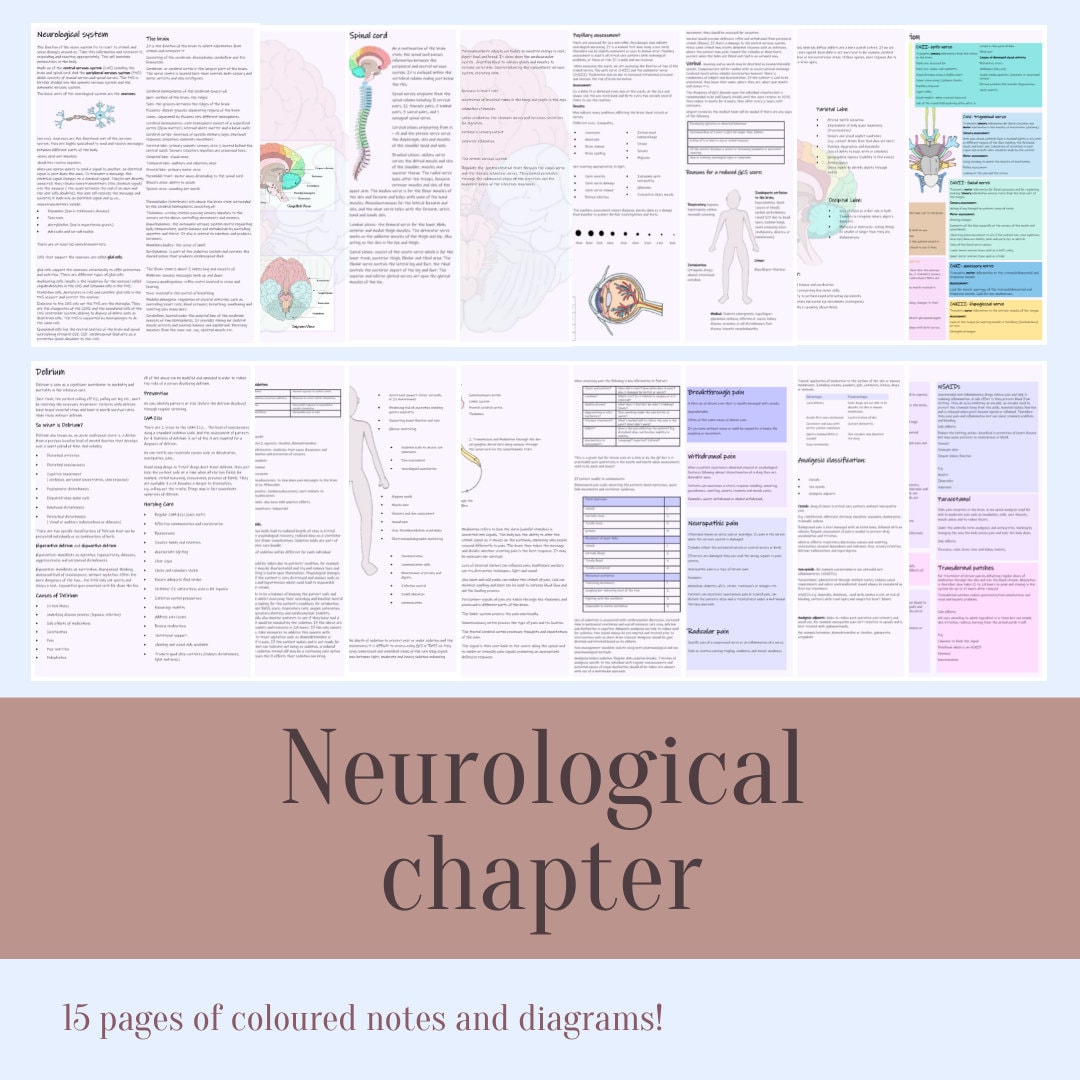 Neurological Nursing Notes Chapter, Critical Care (digital Download) - Etsy