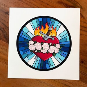 Immaculate Heart of Mary Print, 8x8