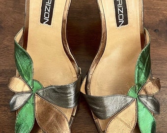 MAUD FRIZON VINTAGE - calzature in pelle laminata anni '80 - jaren 80 gelamineerde leren halsschoenen