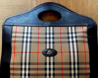 BURBERRY'S - borsa anni '70 in tela e pelle