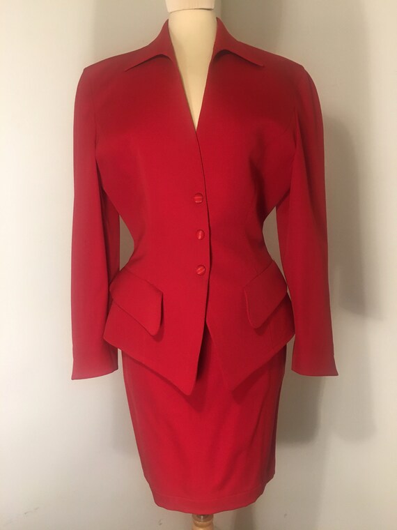 THIERRY MUGLER VINTAGE - tailleur gabardine lana '