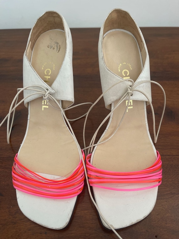 CHANEL VINTAGE Sandali in Pelle E Plastica Leather plastic Sandals