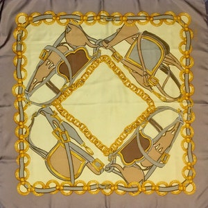 CELINE VINTAGE - foulard in pura seta stampato - sciarpa in pura seta stampata