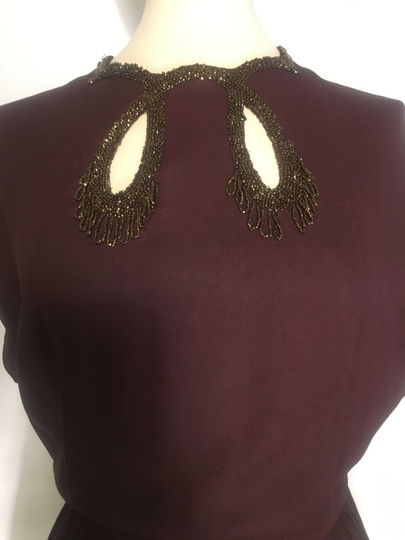 VI NTAGE abito in crepe con ricamo anni '40 - 40's