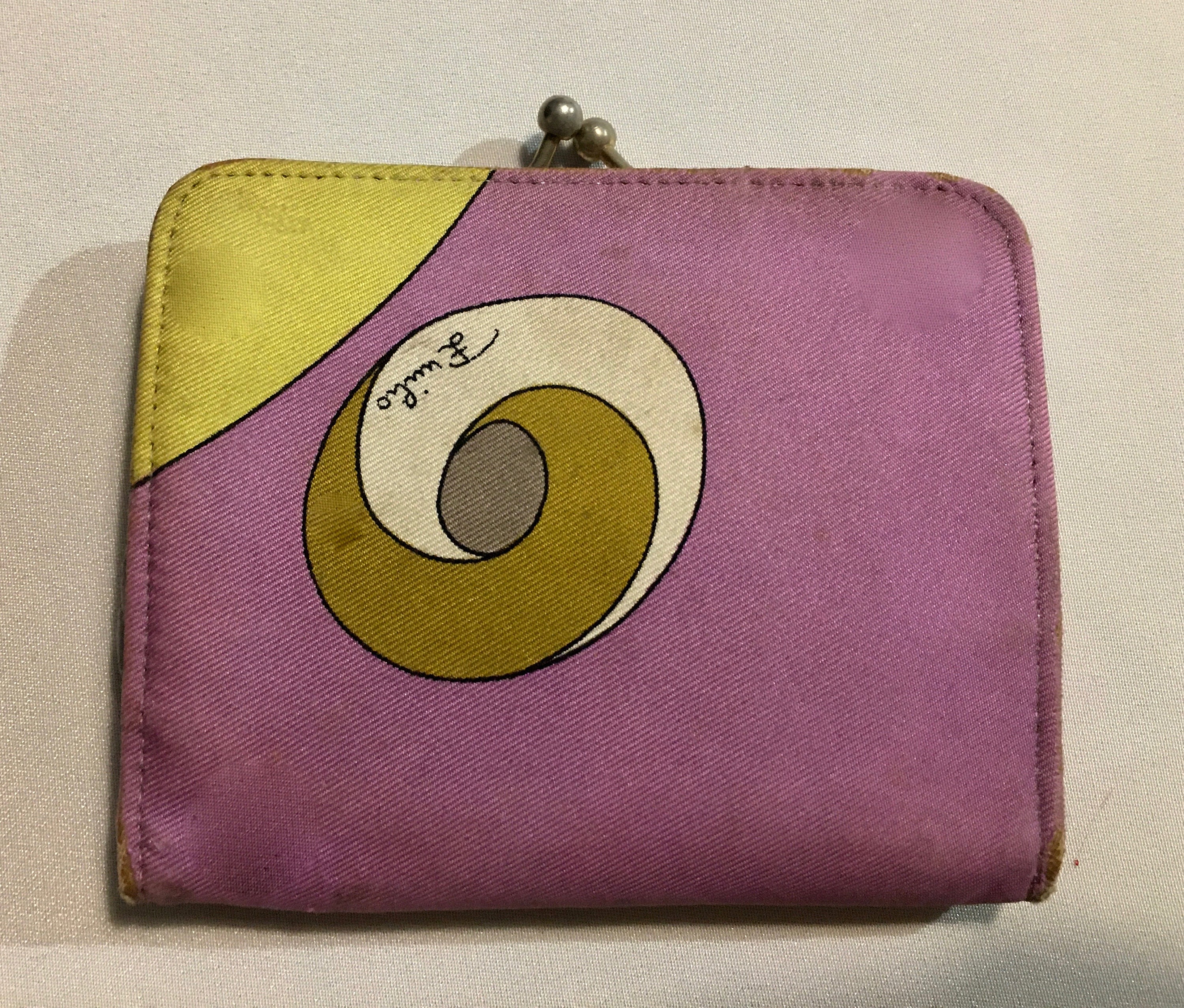 Vintage 70s Emilio Pucci clutch bag, folding, psychedelic print