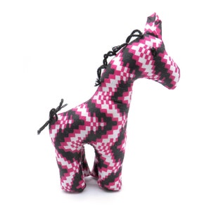 Handmade Small Giraffe in Multicolor Fabric - Plush Safari Decor for Kids or Birthday Party Gift