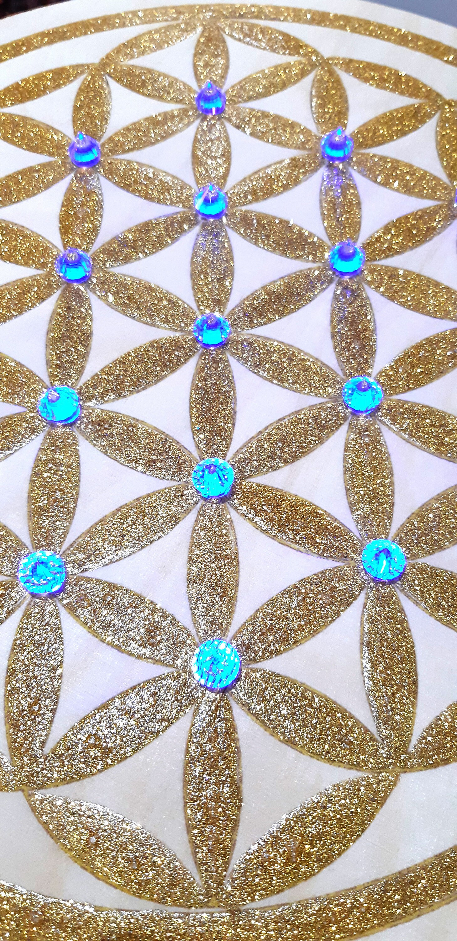 Wandlampe Blume des Lebens 35 cm Birkenholz handbemalt | Etsy