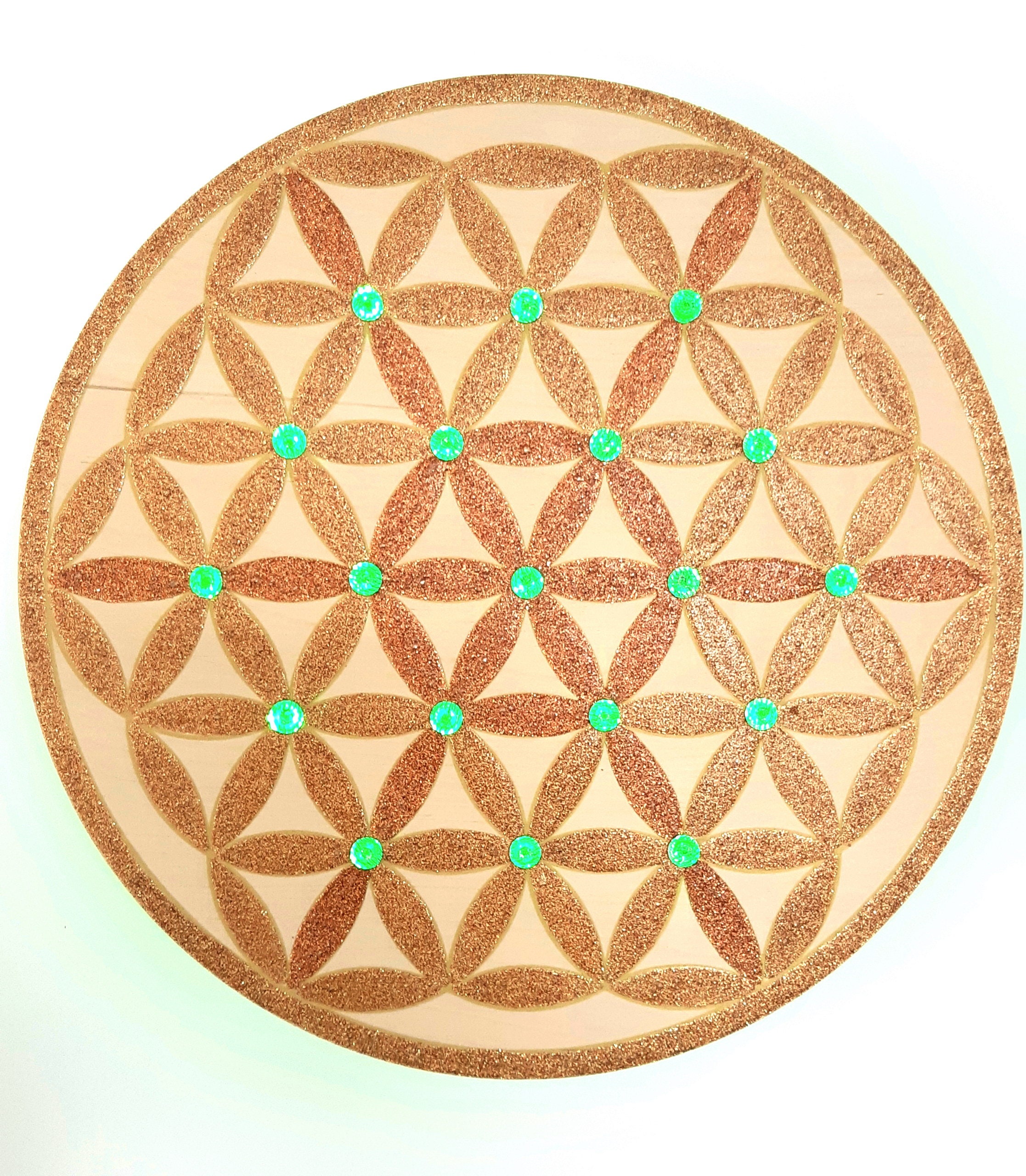 Wandlampe Blume des Lebens 35 cm Birkenholz handbemalt | Etsy