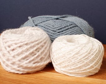 Blue & White Wool Alpaca Yarn Pack
