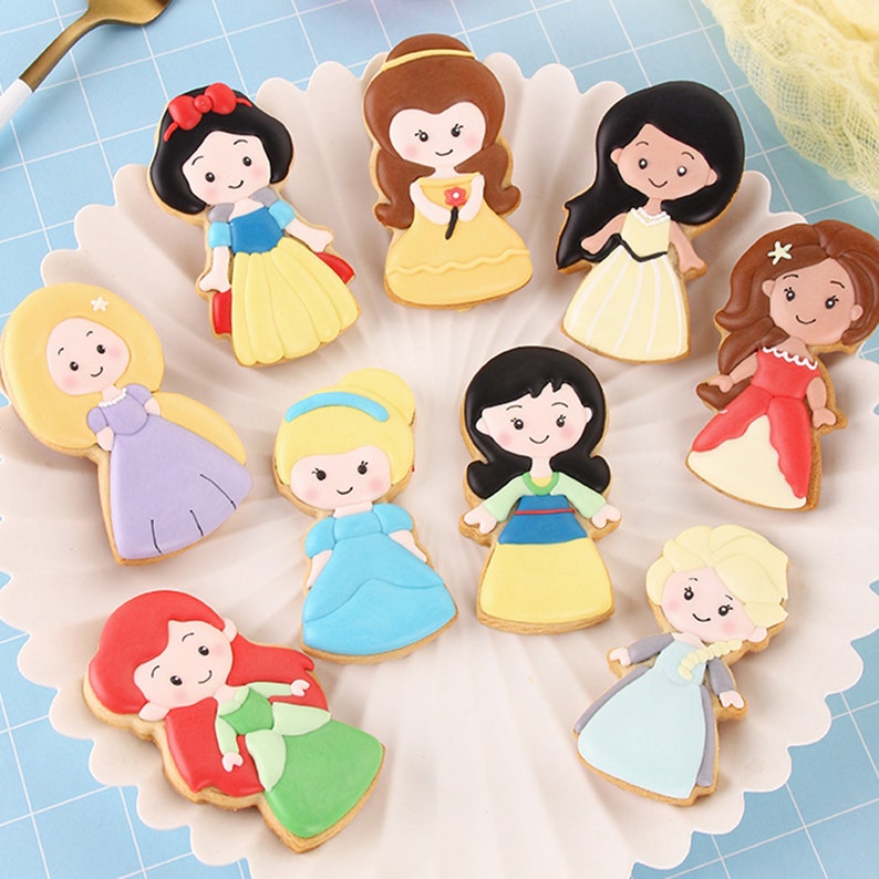 Cartoon Disney Princess Cookie Cutter Plastic Biscuit Mold Etsy