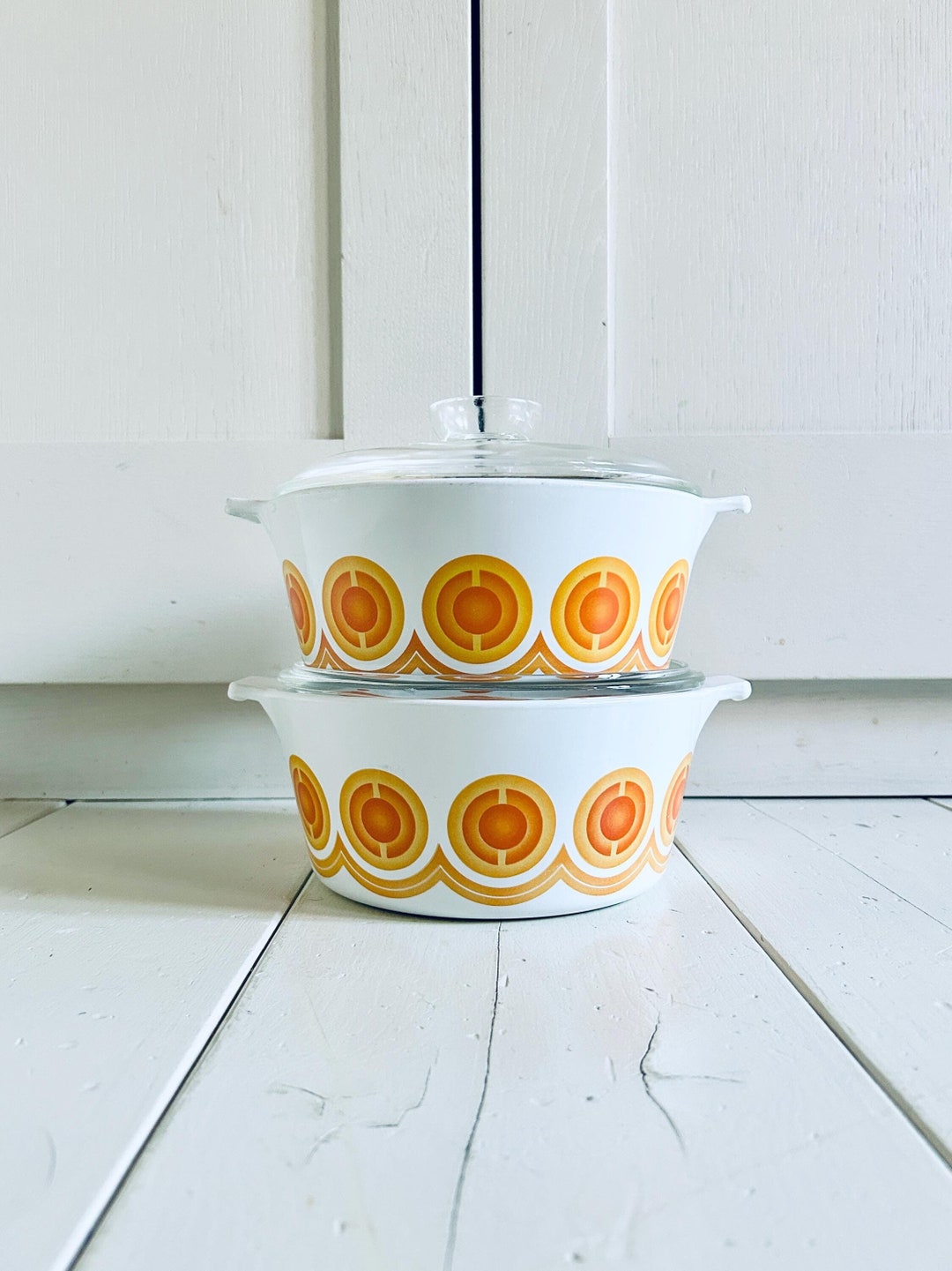 Vintage Pyrosil Baking Dishes With Lids / Retro Kitchenware / Kitchen ...