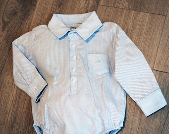 baby boy button down onesie