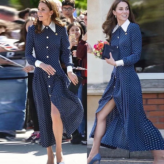 blue polka dot dress