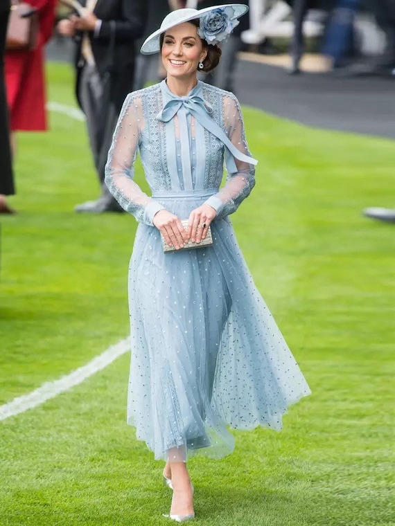 Blue Lace Dress Kate Middleton