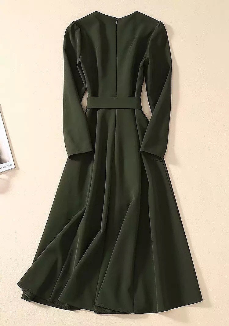 Kate Middleton Green Midi Vintage Dress - Etsy UK