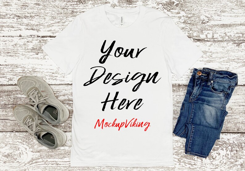 Download Bella Canvas 3001 Mockup White T-Shirt Mock-Up Blank White | Etsy