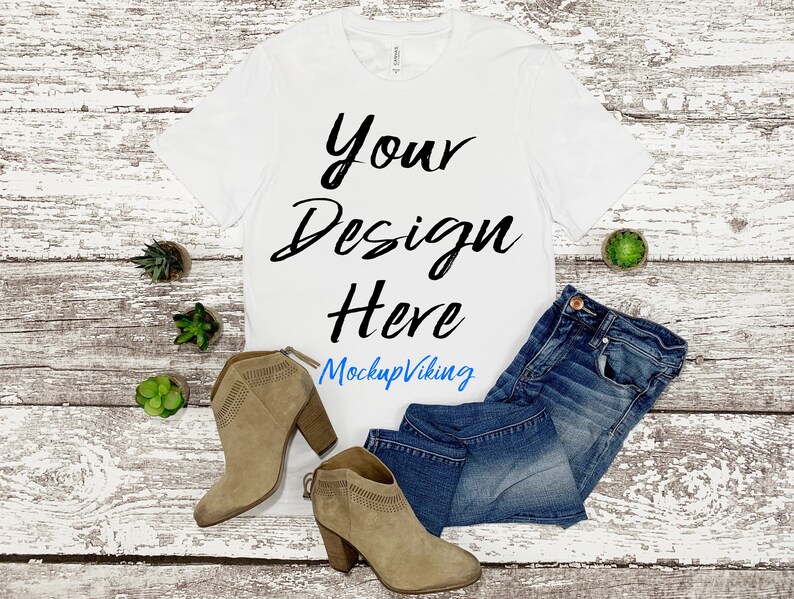 Download Bella Canvas 3001 Mockup White T-Shirt Mock-Up Blank White | Etsy