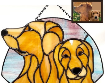 Custom Pet Portrait, Pet Suncatcher, Stained Glass Pet Portrait Gift, Dog Portrait