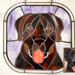 Custom Stained Glass Pet Portrait Suncatcher