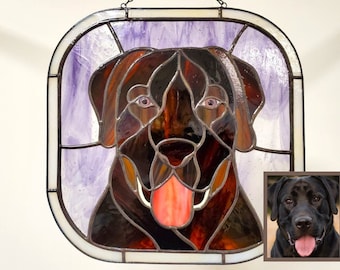 Custom Pet Portrait, Pet Suncatcher, Stained Glass Pet Portrait Gift, Dog Portrait