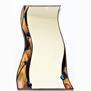 Spiegel Buntglas, Abstrakter Spiegel Dekor, Buntglas Wandbehang, Schlafzimmer Wandkunst