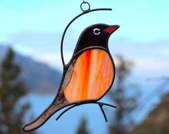 Stained Glass Robin, Robin Suncatcher, American Robin, Window Hanging, Mothers Day Gift