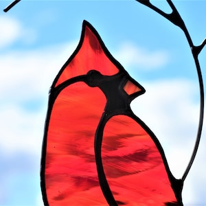 Cardinal Stained Glass, Cardinal Suncatcher, Mothers Day Gifts, Cardinal Window Hanging, Bird Wall Decor image 7