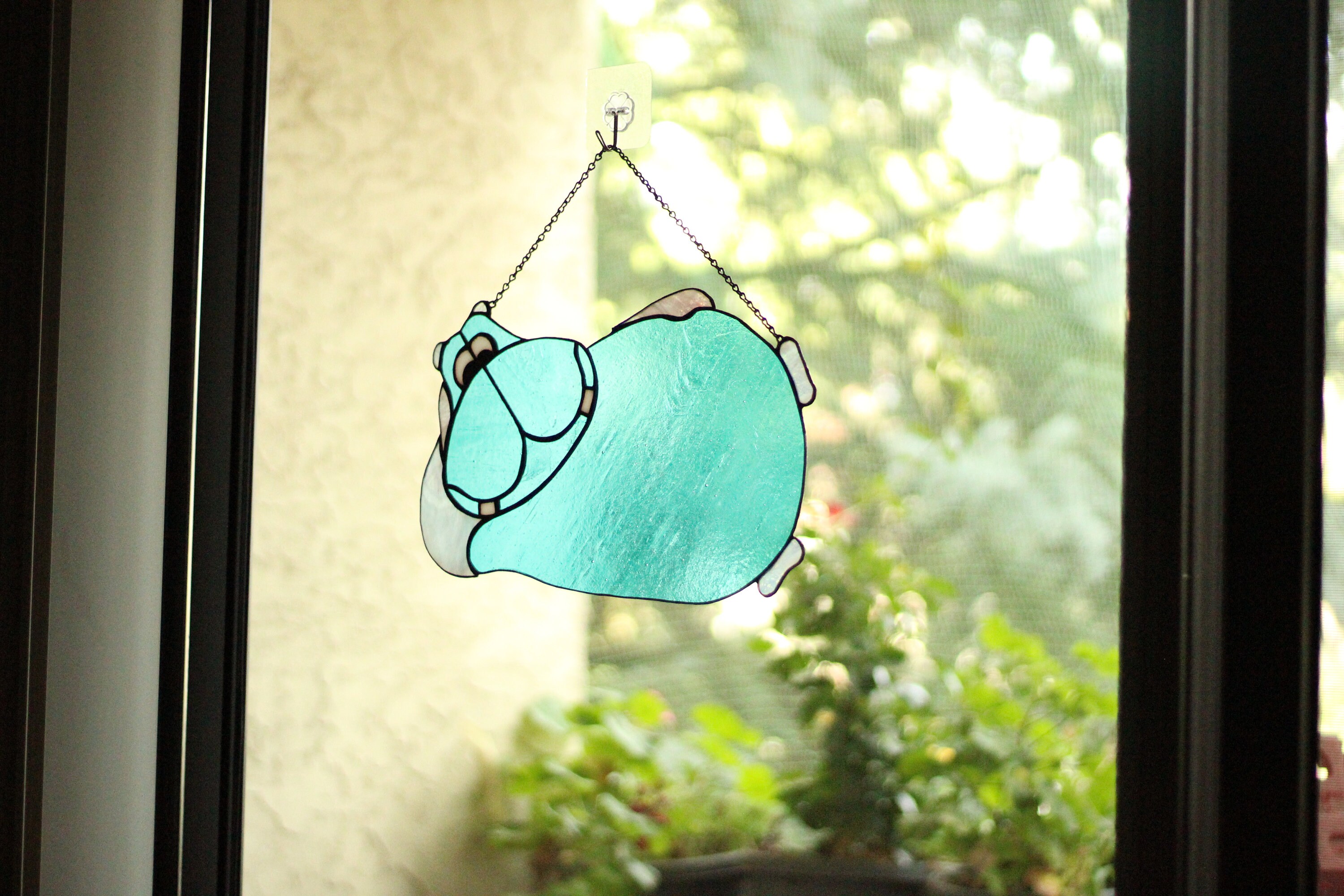 Stained Glass Hippo Suncatcher: Kids Playroom Window Panel - Etsy