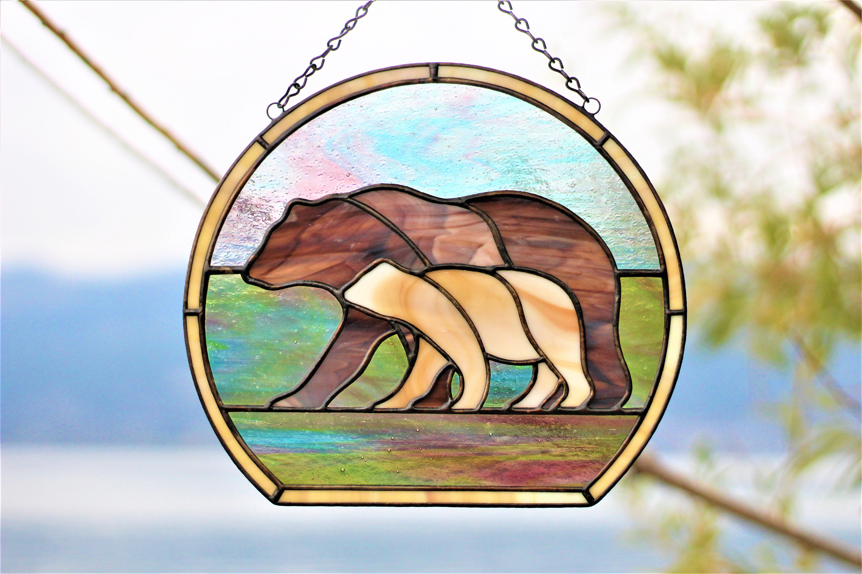 Custom Bear Stained Glass Suncatcher Glass Bears Window Etsy