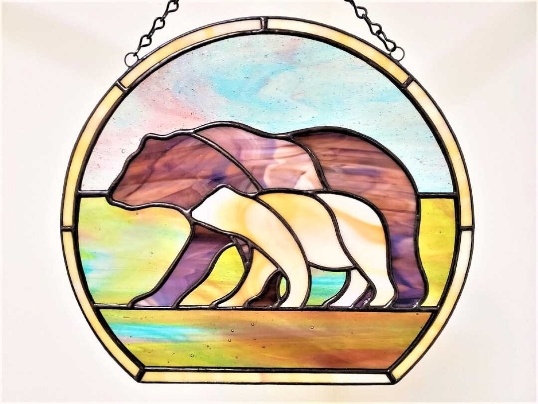 Custom Bear Stained Glass Suncatcher Glass Bears Premium Etsy