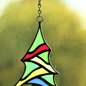 Christmas Tree Suncatcher, Stained Glass Crhistmas Tree Ornament, Christmas Gift Decor, Christmas Decorations image 5