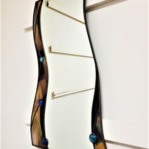 Mirror Stained Glass, Abstract Mirror Decor, Stained glass wall hanging, Bedroom Wall Art image 2